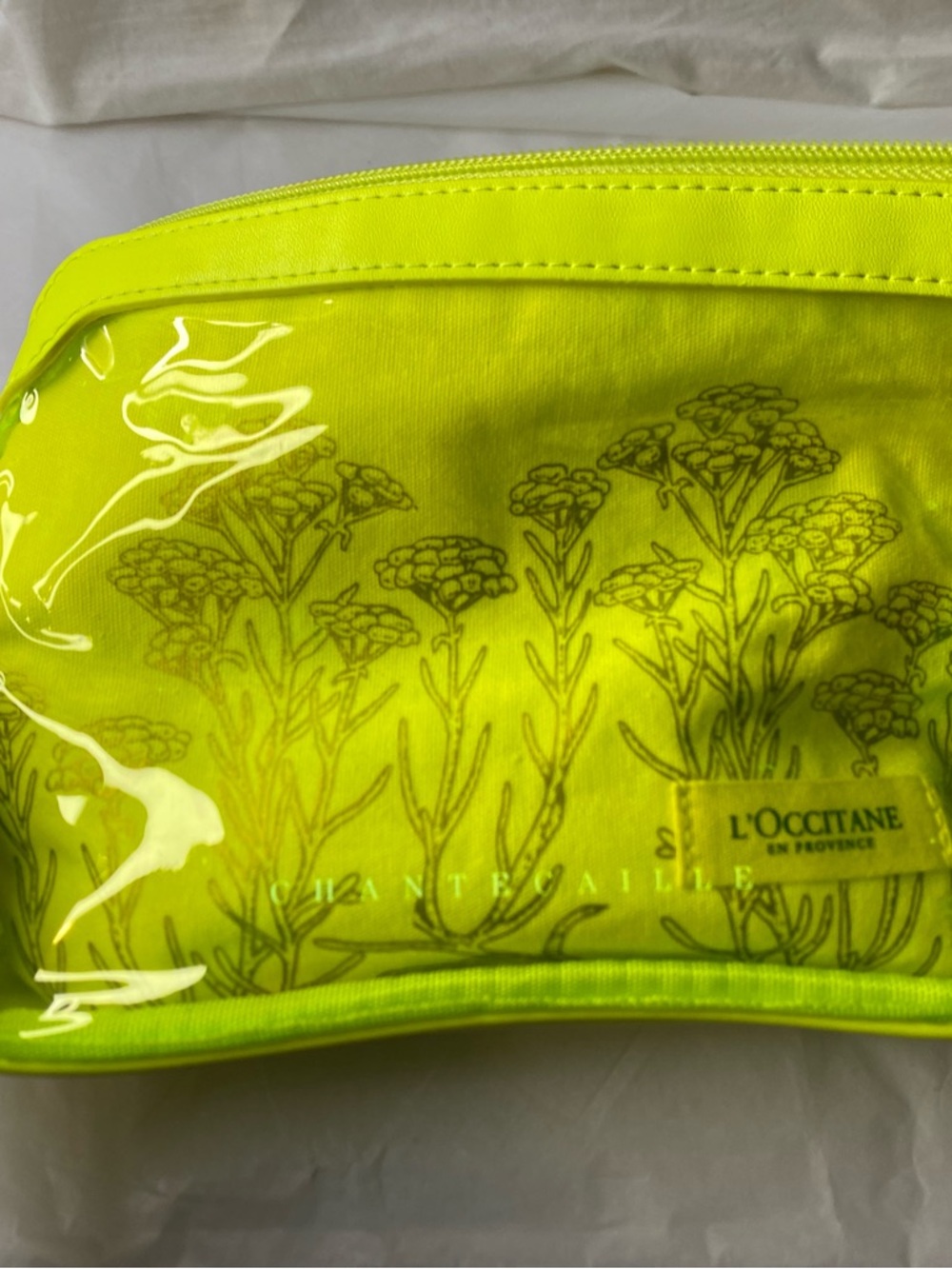Chantecaille  Bright Yellow Zipper Cosmetic Pouch
